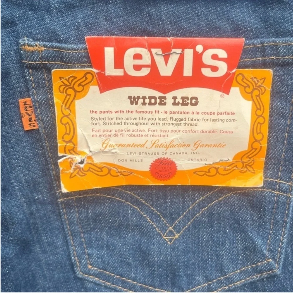 Levi's 1970’s Orange Tag Wide Leg Jeans with Tags - Picture 5 of 14